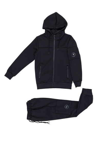 Grossiste Boomkids - Ensemble enfant jogging avec capuche et zip uni