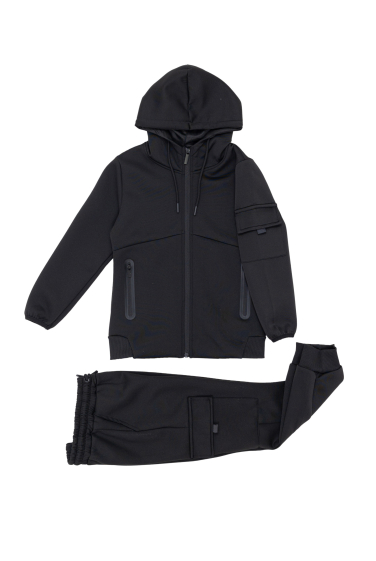 Wholesaler Boomkids - Two-tone jogging set with hood