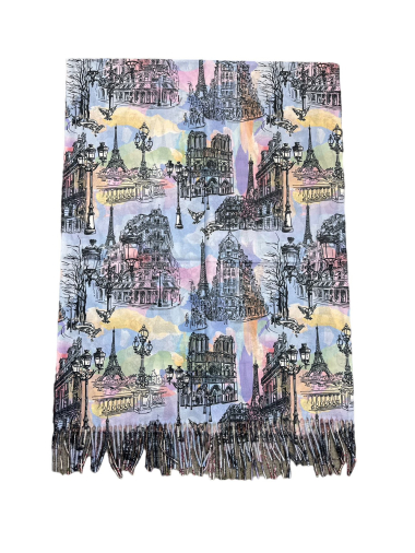 Wholesaler By Oceane - Printed scarf with fringes