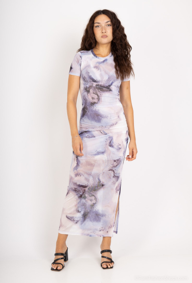 Wholesaler By Swan - Printed mesh dress