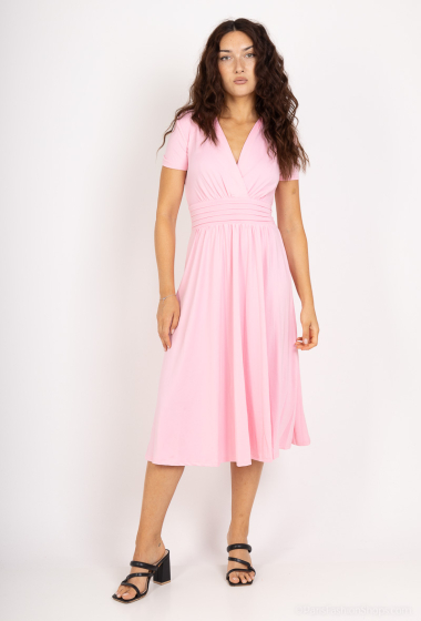 Wholesaler By Swan - Plain short-sleeved dress