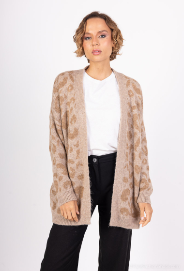 Wholesaler Catherine Style - Open Leopard Knit Vest