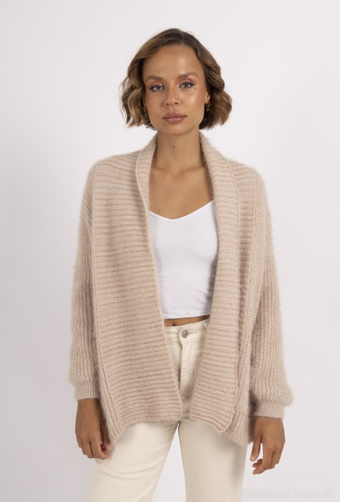 Großhändler Catherine Style - Weicher Strick-Cardigan mit Taschenkragen