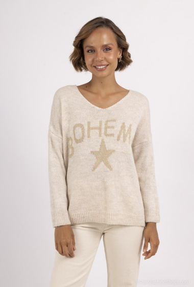 Wholesaler Catherine Style - Gold Bohemian Soft Knit Sweaters