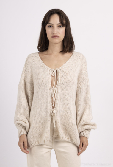 Wholesaler Catherine Style - Soft knit sweaters with tie lace