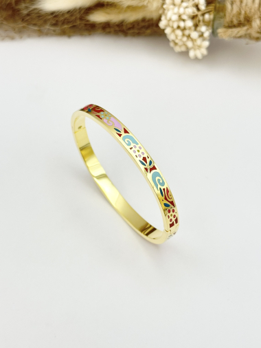 Wholesaler Ceramik - Openable stainless steel enamel bangle bracelet width 8MM