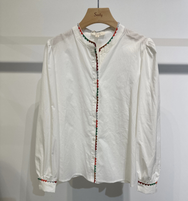 Wholesaler Seelly - Blouse embroidered on the collar