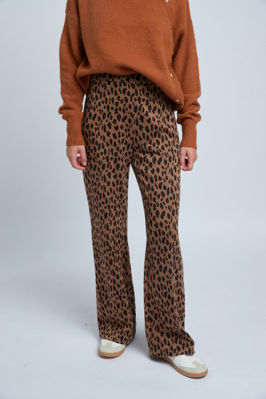 Wholesaler Cerise Blue - MESH-EFFECT LEOPARD TROUSERS