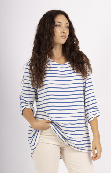 Grossiste Chana Mod - Pull à imprimé rayure