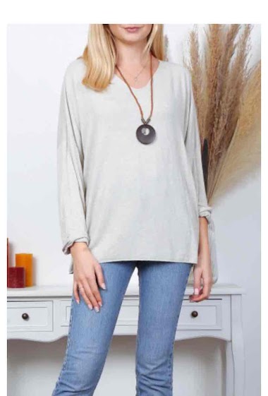 Grossiste Chana Mod - Pull fluide avec collier intégré