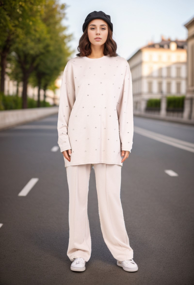 Grossiste Cherry Koko - Ensemble sweater avec strass