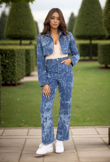 Grossiste Cherry Koko - Veste jean deux poches et fermeture