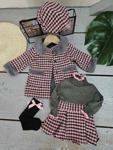 Wholesaler Chicaprie - Bebe Fille Jacket and Dress Set