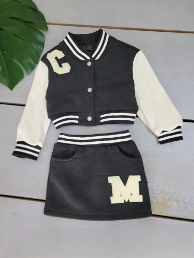 Wholesaler Chicaprie - Girls' Two-Tone Old School Style Vest and Skirt Set