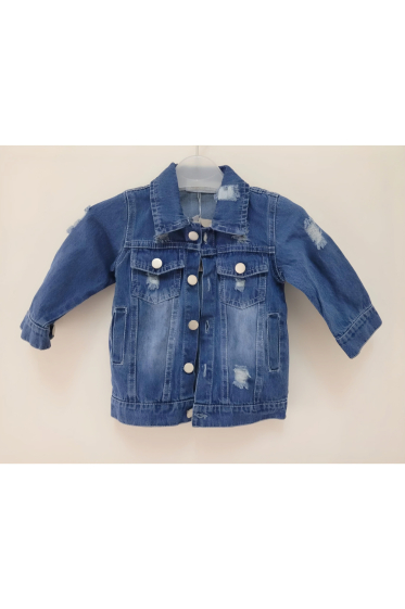 Wholesaler Chicaprie - Mixed Baby Ripped Denim Jacket With Buttons