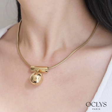 Mayorista OCLYS - Collar de cadena Polu de acero con gota