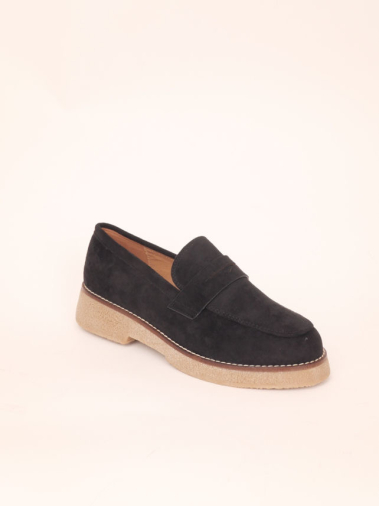 Wholesaler Cink Me - Suede moccasins with stitched effect edges and thick sole