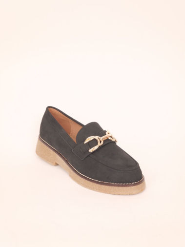 Wholesaler Cink Me - Suede moccasins with stitched effect edges and thick sole