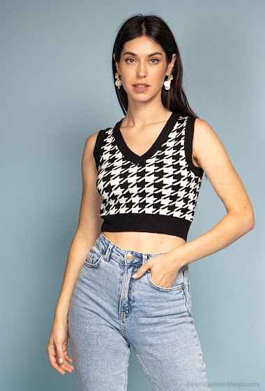 Wholesaler CM MODE - Houndstooth printed crop top