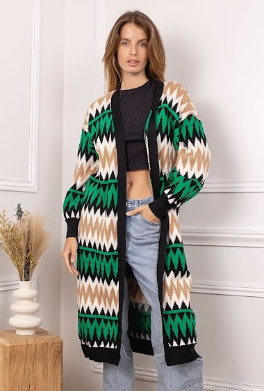 Wholesaler CM MODE - Printed long opened cardigan