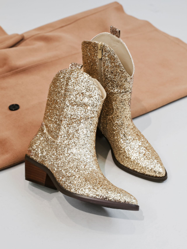 Wholesaler COVANA / FINDLAY - Santiag glitter glitter ankle boot