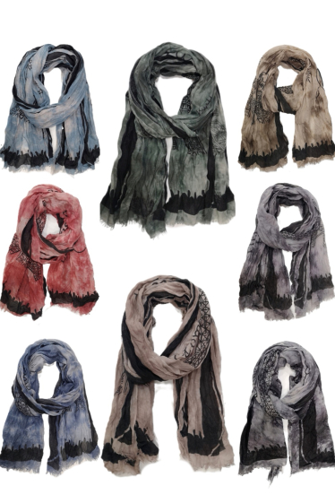 Wholesaler Da Fashion - faded scarf for men/women mixed landscape/Paris pattern