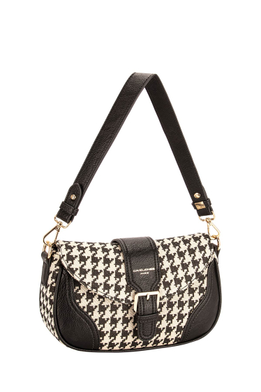 Wholesaler David Jones - CM7127 David Jones Houndstooth Flap Shoulder Bag