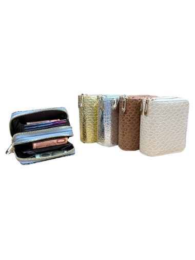 Grossiste DH DIFFUSION - Porte-monnaie Motifs Femme Multi-cartes Especes