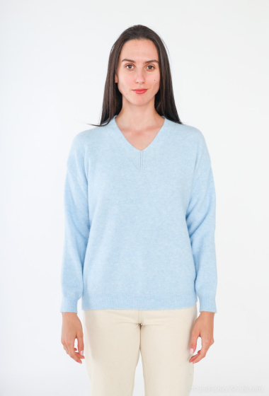 Wholesaler Dix-onze - Very soft v-neck wool sweater with cashmere touch