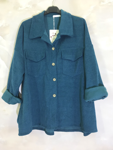 Wholesaler D&L Creation - Velvet shirt with pockets