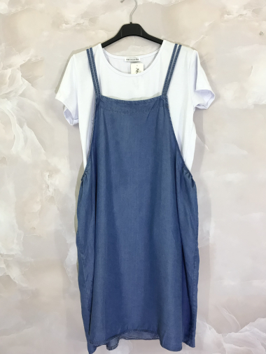 Wholesaler D&L Creation - T-shirt and denim skirt overalls set