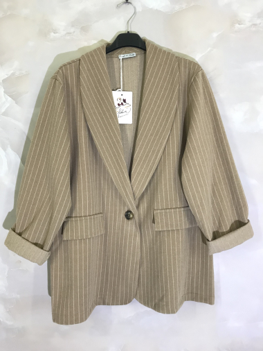 Wholesaler D&L Creation - Striped pattern suit jacket with one button