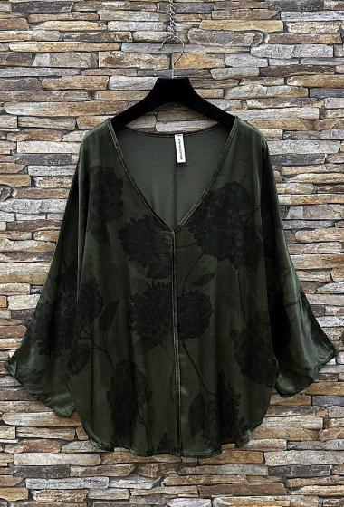 Wholesaler Elle Style - POLENE blouse printed in silk-effect satin viscose, fluid and romantic