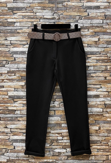 Mayorista Elle Style - Milano MILANIE autumnal Trouser, Chino Style, High Waist. Trendy belt.