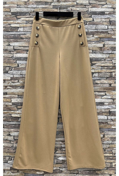 Grossiste Elle Style - Pantalon NEYLA large avec boutons. élastique à la taille. chic et tendance