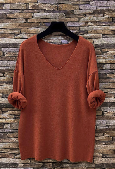 Großhändler Elle Style - MATHILDE Pullover mit V-Ausschnitt und langen Ärmeln