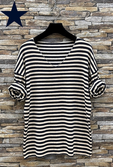 Wholesaler Elle Style - RAYA sailor sweater with gold details