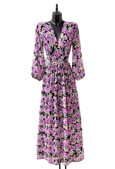 Großhändler Elle Style - AURIRA wrap dress . printed. with lining and long sleeves