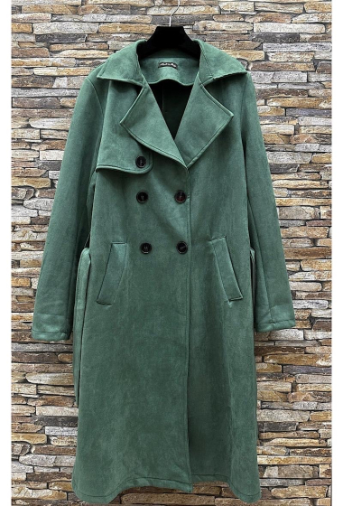 Großhändler Elle Style - GASOLINA Trench coat with pocket and belt. in suede.