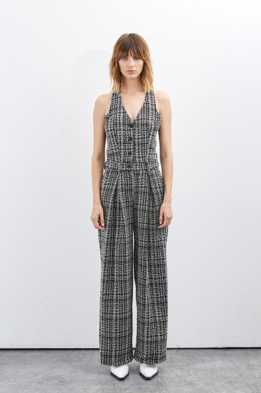 Wholesaler ELLI WHITE - Backless tweed jumpsuit