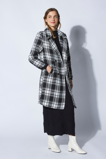 Wholesaler ELLI WHITE - Long checked tweed coat