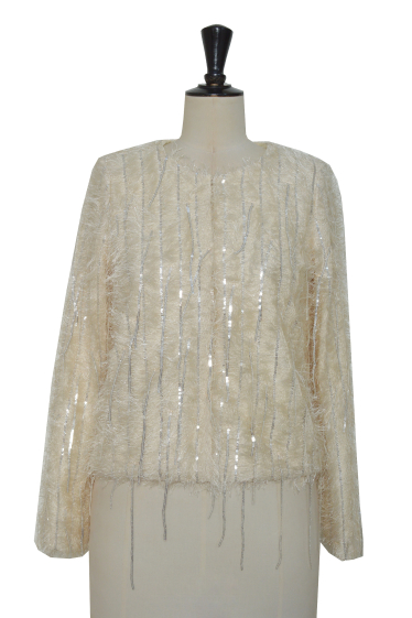 Wholesaler ELLI WHITE - Furry and sequin jacket