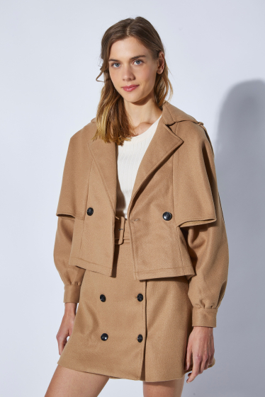 Wholesaler ELLI WHITE - Short felt trench jacket