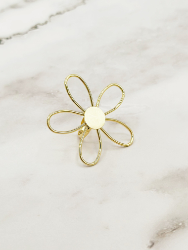 Wholesaler Emily - Flower adjustable stainless steel ring