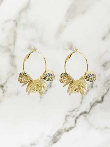 Grossiste Emily - Boucles d'oreilles en acier inoxydable Fleur Sublime