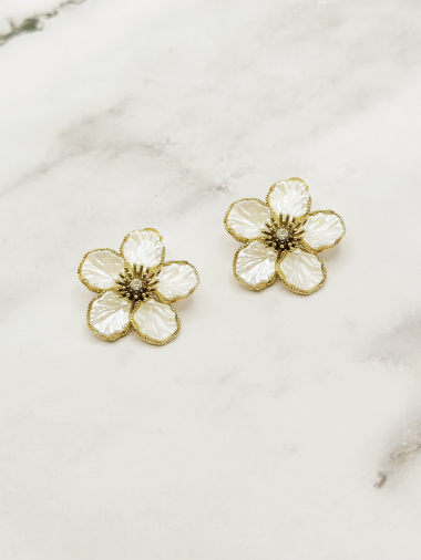 Grossiste Emily - Boucles d'oreilles en acier inoxydable Fleurs