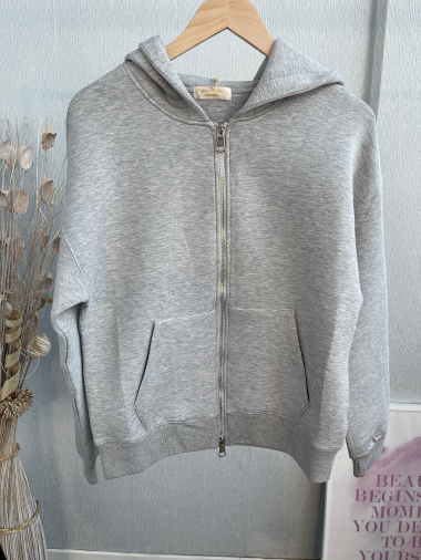 Grossiste Emma & Ashley design - SWEAT VESTE  OVERSIZE A ZIP