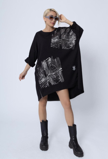 Großhändler Emma Dore - Sweatshirtkleid mit Aufschrift