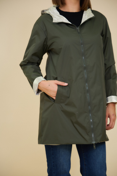 Wholesaler ESCANDELLE Paris Grande Taille - JUNE - Reversible Mid-Length Waterproof Parka