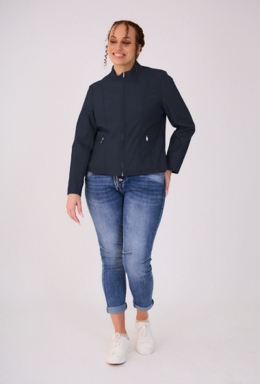 Wholesaler ESCANDELLE Paris Grande Taille - MELOÉ - Faux Leather Jacket with Stand Collar - Large size